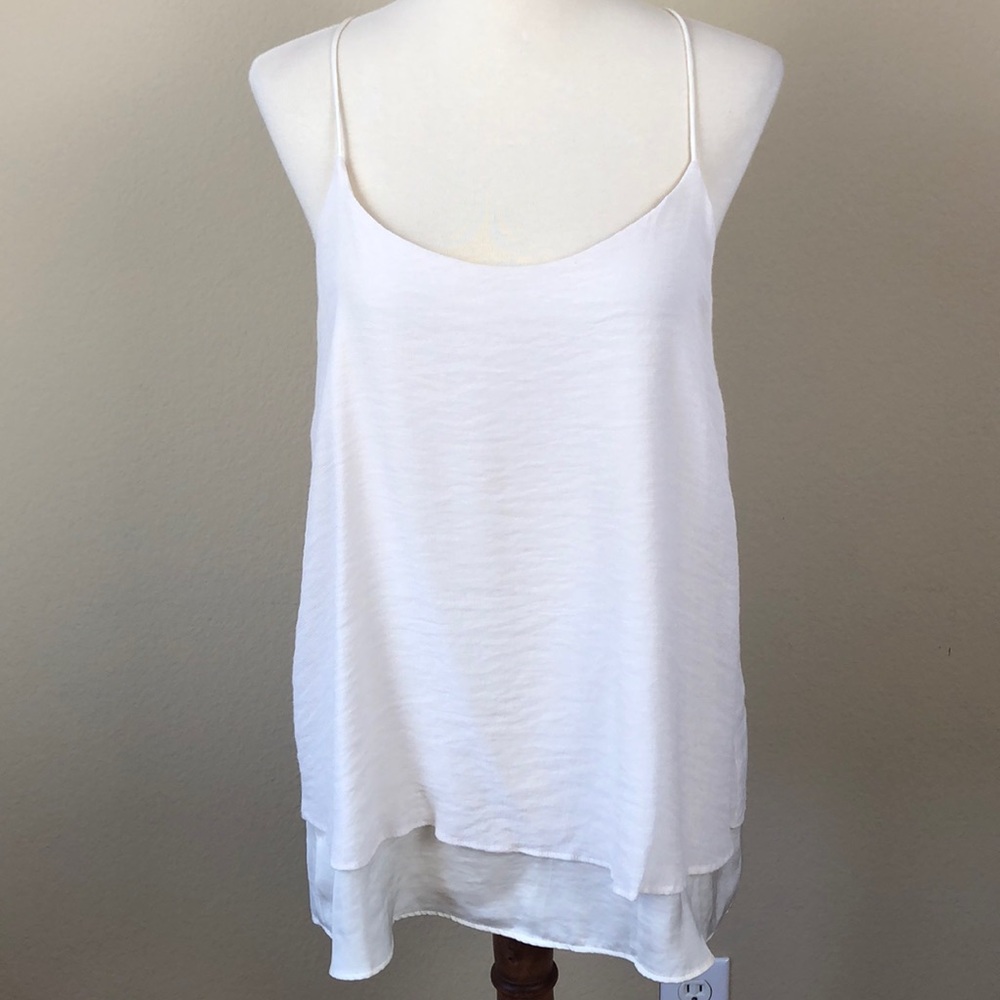 Banana Republic Cream Tiered Halter Cami w/Split Open Back & Keyhole - Small